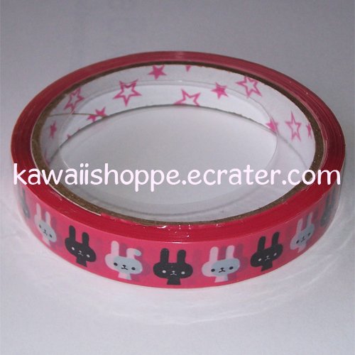 *I Am Rabbit* Deco Tape - Kawaii Bunny Bunnies Black White Hot Pink