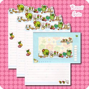 San-X Sabo Kappa Cactus Letter Set Kawaii