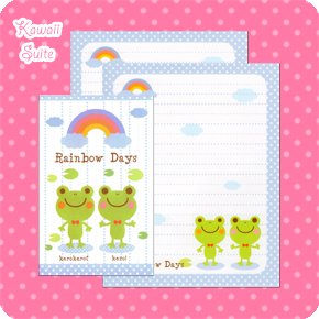 Rainbow Days Frog Letter Set Kawaii