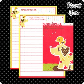 Doggie & Chick Letter Set Kawaii