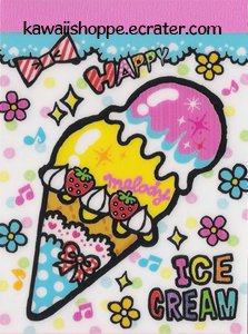 Kamio Japan *Happy Ice Cream* Mini Memo Pad Kawaii Sweets Desserts