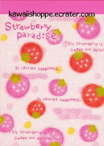 CRUX Strawberry Paradise Mini Memo Pad Kawaii Strawberries Sweet Delicious