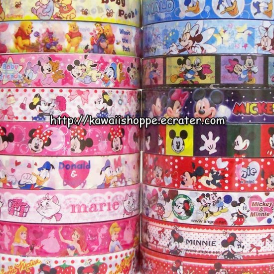 Wholesale Disney Deco Tapes - 18 Medium Sized Rolls Winnie The Pooh Marie Cat