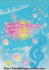 San-X Sunday Dream Mini Memo Pad - Kawaii Bubbles Clouds Music Notes Piano