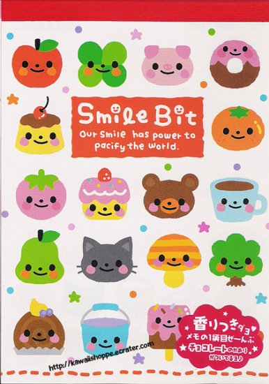 Q-Lia Smile Bit Memo Pad Kawaii Stationery Desserts Donuts Doughnuts Apple Bear Ice Cream