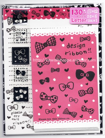 Pool Cool Design Ribbon Letter Set kawaii Ribbons Bows Hot Pink