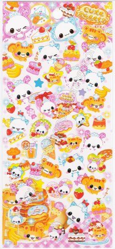 CRUX Cute Sweets Squirrel & Bunny Sticker Sheet - Kawaii Stickers