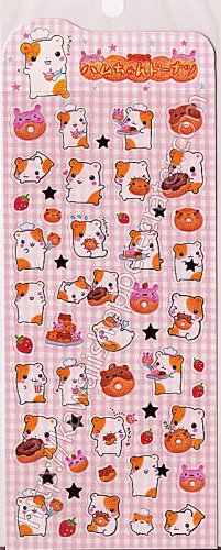 Q-lia Sticker Sheet #SE013 - Kawaii Hamu Hamster Stickers Doughnuts Donuts