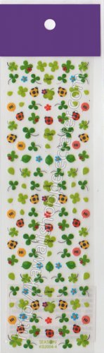 Lucky Clover & Lady Bug Love Stickers Nature Kawaii