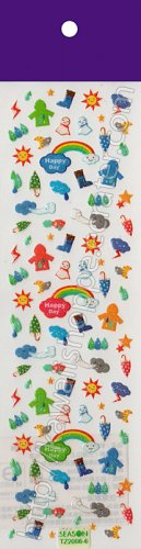 Happy Rainy Day Weather Sticker Sheet - Kawaii Stickers