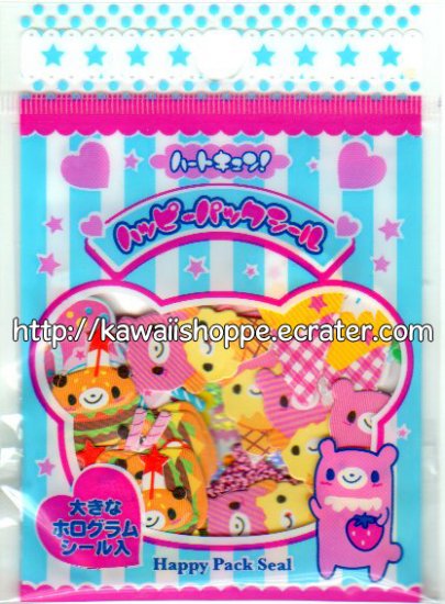 Happy Pack Seals Cute Bear Desserts Sticker Sack - Kawaii lollipops ice cream bears