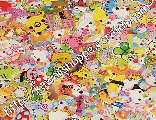 NEW Kawaii Sticker Flakes Grab Bag 250+ Stickers Grabbie Crux Kamio Q-lia No. 3
