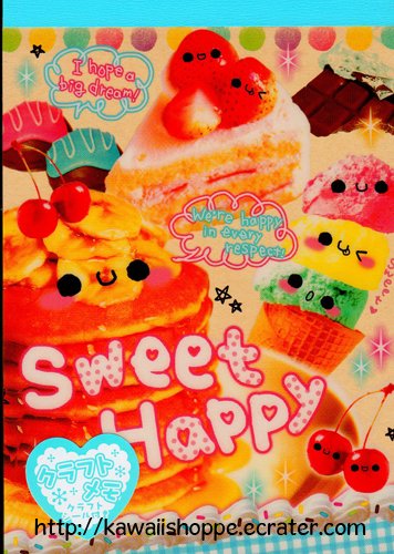 CRUX Sweet Happy Memo Pad Kawaii Food Desserts Sweets Cafe Ice Cream