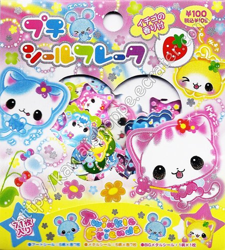Kamio Japan Twinkle Friends Sticker Sack Kawaii Stickers Sacks Flowers Stars