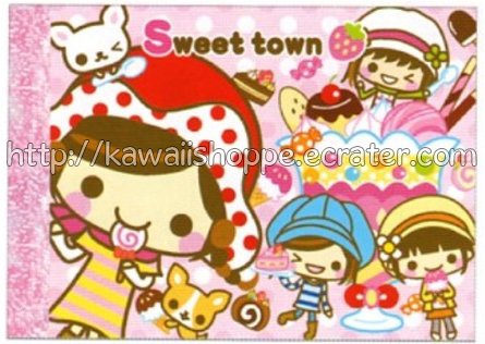 CRUX Sweet Town Girls Mini Memo Pad Kawaii Desserts Cakes Ice Cream