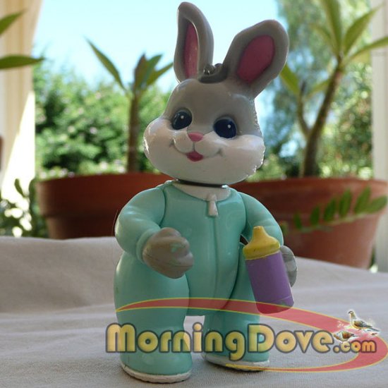 Fisher Price Hideaway Hollow Baby Bunny - Gray with White Cheeks in Green