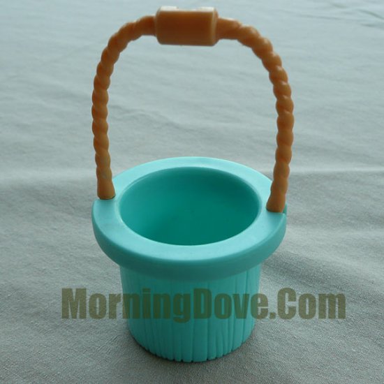 Fisher Price Hideaway Hollow Green Bucket or Pail with Tan Handle