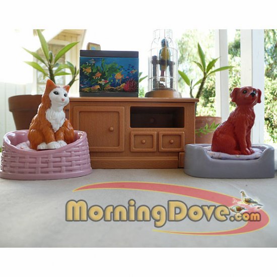 Loving Family Pet Center - Cat, Dog Aquarium, Hard to Find Parrot by Fisher Price - Rare