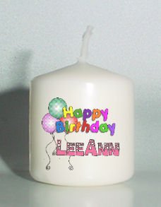 set of 6 Happy Birthday Votive Candles Custom Favors or Add to Gift baskets Personalized