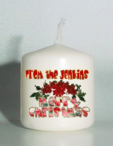 Christmas Holiday set of 6 Votive Candles Custom Favors or Add to Gift baskets Personalized