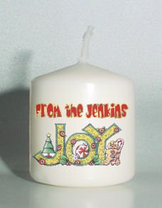 set of 6 Holiday Christmas Votive Candles Custom Favors or Add to Gift baskets Personalized