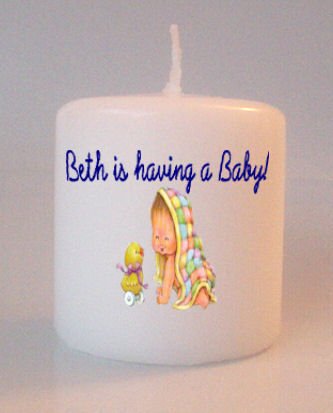 Baby Shower Gift Small Pillar Candles Custom Favors or Add to Gift baskets Personalized