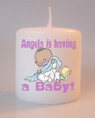 African American Baby Shower Small Pillar Candles Custom Favors or Add to Gift baskets Personalized