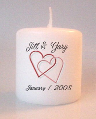 Wedding Bridal Shower Small Pillar Candles Custom Favors Add to Gift baskets Personalized