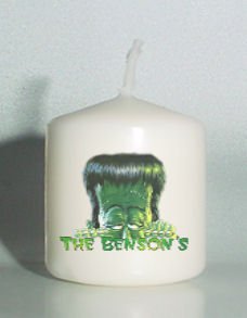 set of 6 Halloween Monster Votive Candles Custom Favors or Add to Gift baskets Personalized