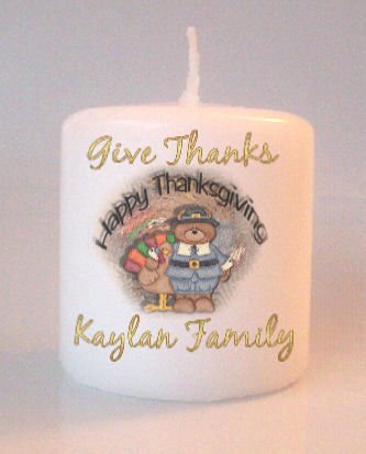 Thanksgiving Turkey Small Pillar Candles Custom Favors Add to Gift baskets Personalized