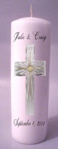 UNITY Candles Bright Cross 9 inch Pillar Wedding Custom Personalized