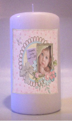 Baby PHOTO 6 inch Pillar Candle