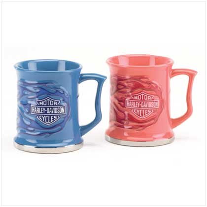 Harley Davidson Flame Logo Mug Duo