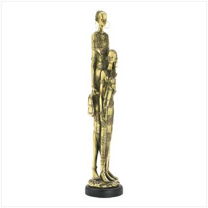 38988 Masai Mother And Daughter Statue
