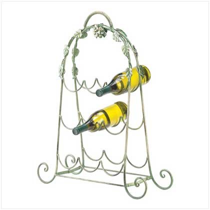 39039 Verdigris Vine Wine Rack