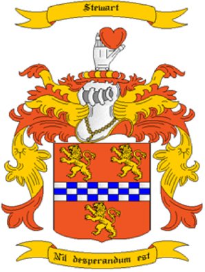 Stewart Coat of Arms in Cross Stitch