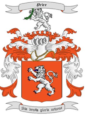 Price Coat of Arms in Cross Stitch
