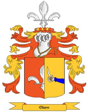 Olsen Coat of Arms in Cross Stitch