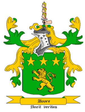 Moore Coat of Arms in Cross Stitch