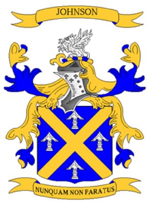 Johnson Coat of Arms in Cross Stitch