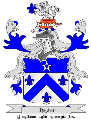 Hughes Coat of Arms in Cross Stitch