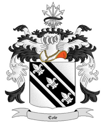 Cole Coat of Arms in Cross Stitch PATTERN CHART FAMILY NAME HERALDRY