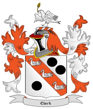 Clark Coat of Arms in Cross Stitch PATTERN CHART FAMILY NAME HERALDRY