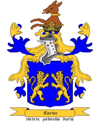Carter Coat of Arms in Cross Stitch PATTERN CHART FAMILY NAME HERALDRY