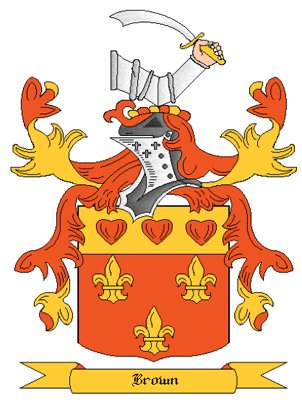 Brown Coat of Arms in Cross Stitch PATTERN CHART FAMILY NAME HERALDRY