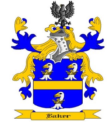 Baker Coat of Arms in Cross Stitch
