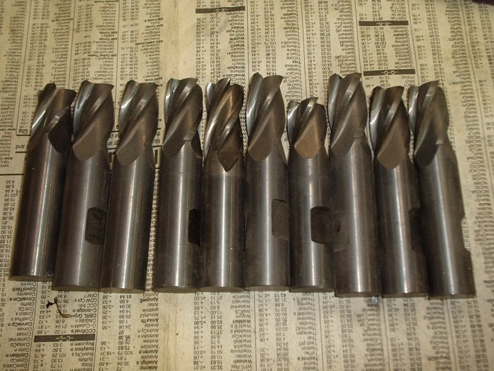 Lot of 10 Solid Carbide End Mills 3/4 Inch 4 Flutes NR! 151k