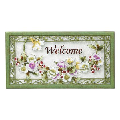 Purple Floral Welcome Sign