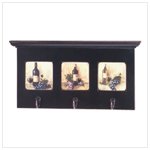 Wine-Motif Coat Rack With Shelf