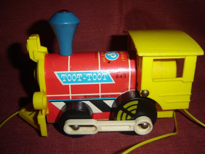 SOLD Vintage Fisher Price Wooden Toot Toot Engine Train Model 643